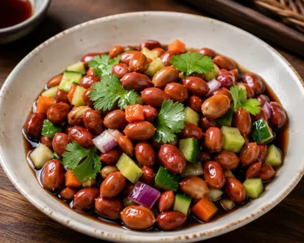 Fried Peanuts with Dark Vinegar Sauce Salad